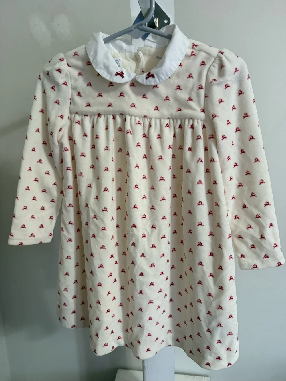 Ralph Lauren Reindeer-Print Velour Dress